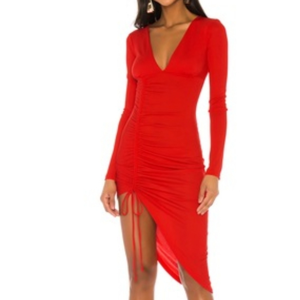 NWT H:ours Red Midi Dress Small